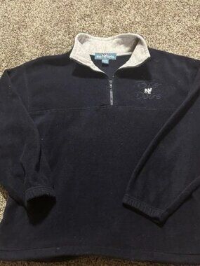 Big Dogs Mens M Quarter Zip Fleece Pullover Sweatshirt Casual